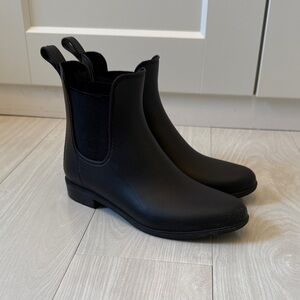 J. Crew Black Chelsea Rain Boots Size 6